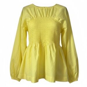 IN THE STYLE by Lorna Luxe Yellow Smocked Women's Top size 6 never worn